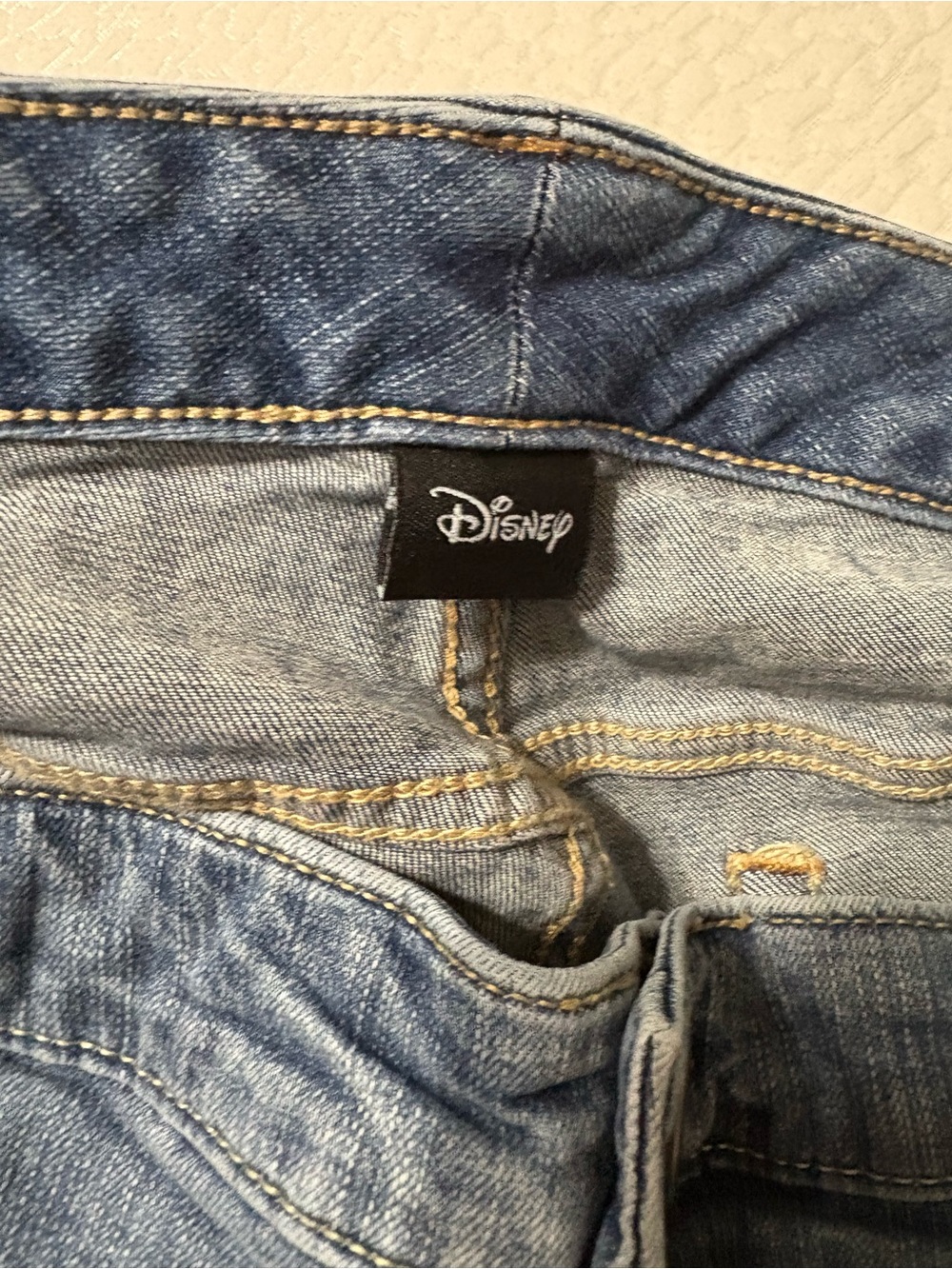 Disney Store Mickey Mouse Patch Distressed Blue Jeans 18R - Picture 6 of 13